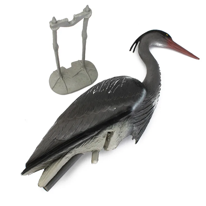 KiWarm Large Decoy Heron Egret Sculptures Garden Ornaments Bird Scarer Fish Pond Koi Carp Protect Garden Crafts