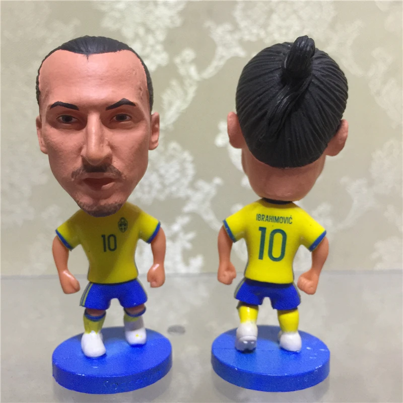 

Soccerwe 6.5 cm Height Cartoon Football Star Dolls Nation Sweden# 10# Zlantan Ibrahimovic Figurines Yellow Collections Gift