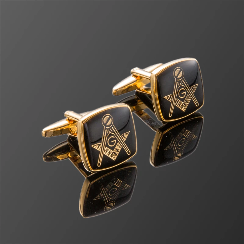 

Hot Fashion men cuff links freemasonry cufflinks masonic cuff buttons sleeve designer for masonry square and compass with G