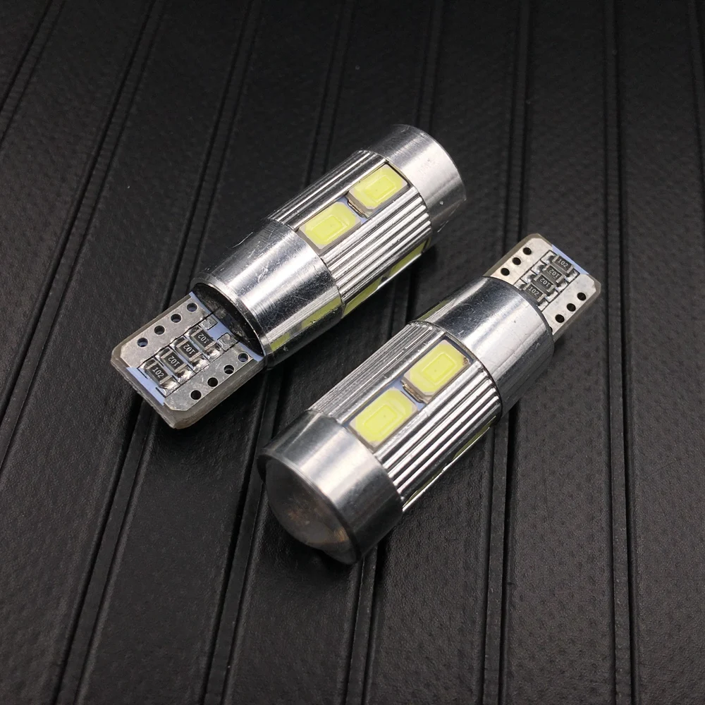 2 шт. авто светодиодный Canbus T10 10 SMD 5630 5730 W2.1x9.5d W5W 192 194 белый 12V автомобиль Клин Парковка Светильник Ширина лампы маркер светильник лампочка