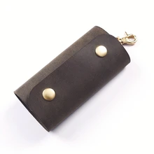 Дизайн Рождественский подарок ручной работы Топ зерна коровья кожа чехол для ключей двойная Пряжка держатель для ключей