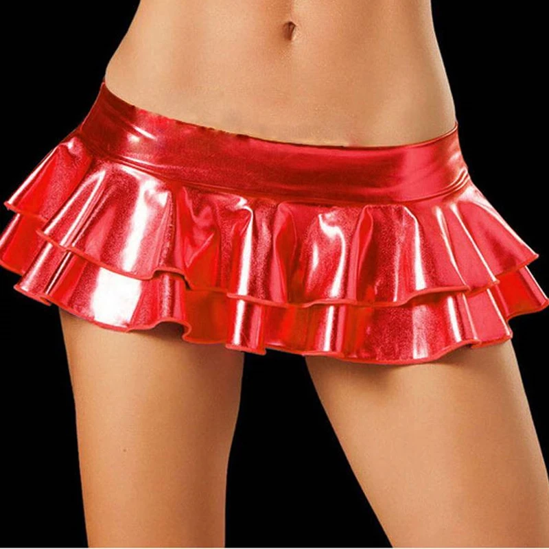 Сексуальные женские юбки из искусственной кожи, юбки для танцев, мини-юбки для девочек, Клубная одежда, популярные юбки для ночного клуба, черные, розовые, красные, 07162216