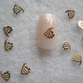

Approx. 1000pcs/bag Metal Gold Fish Design Non-adhesive Metal Slices Nail Art Decoration MS-290-2