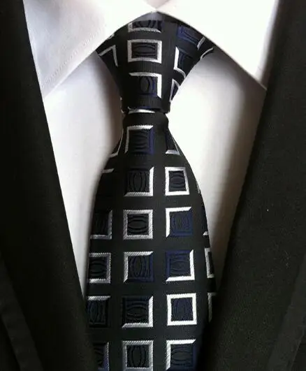 Новые Классические шелковые мужские галстуки на шею Галстуки 8 см клетчатые полосатые галстуки для мужчин деловые роскошные свадебные галстуки Gravatas - Цвет: LUC 01