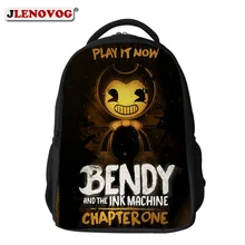 Bendy and the Ink Machine Backpack For Children 16 inch Game Nylon Waterproof School Bag Custom Name Printed BookBag Rucksack