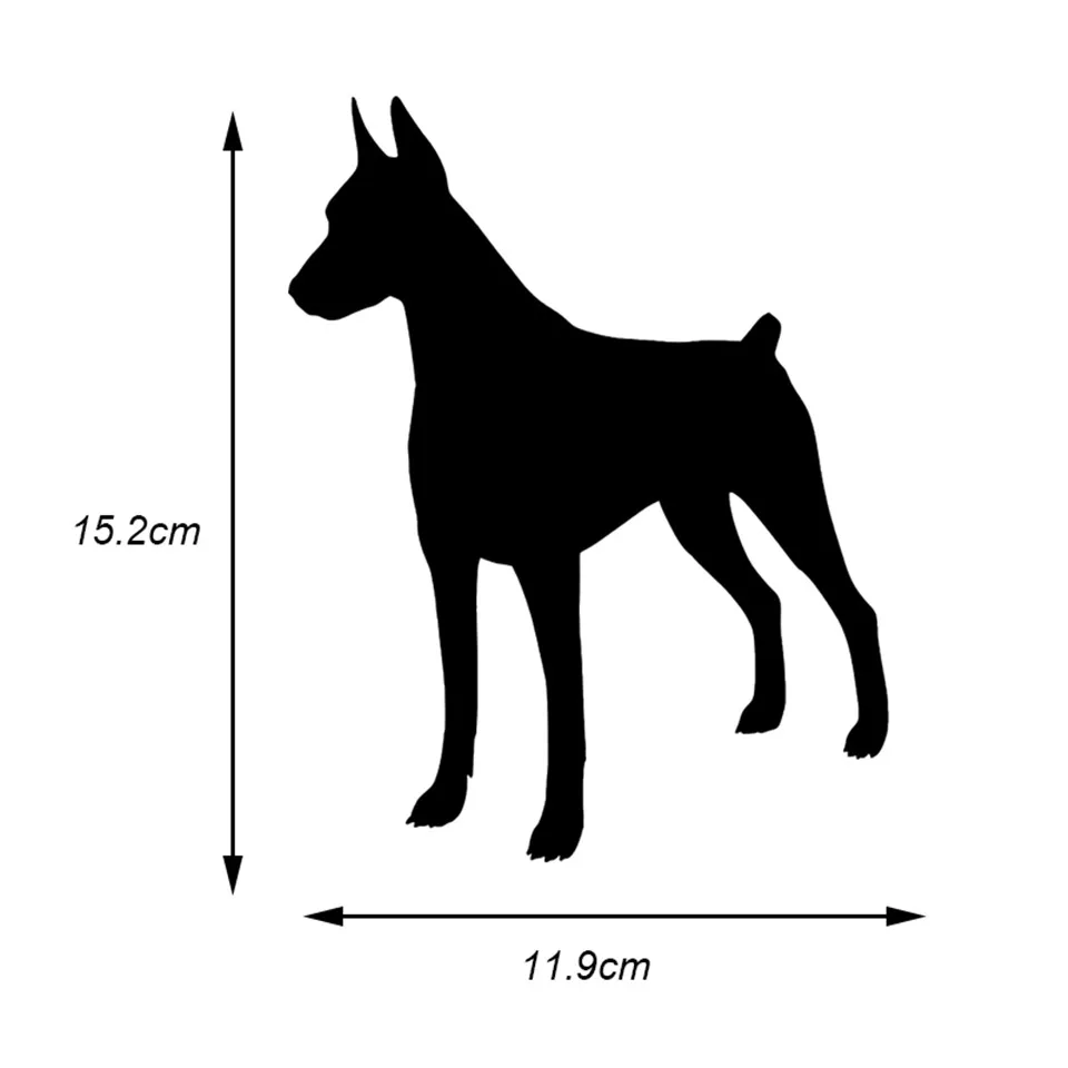 11.915.2CM Doberman Pinscher Dog Window Decoration Vinyl Decal Car Bumper Stickers BlackSilverLaser (1)