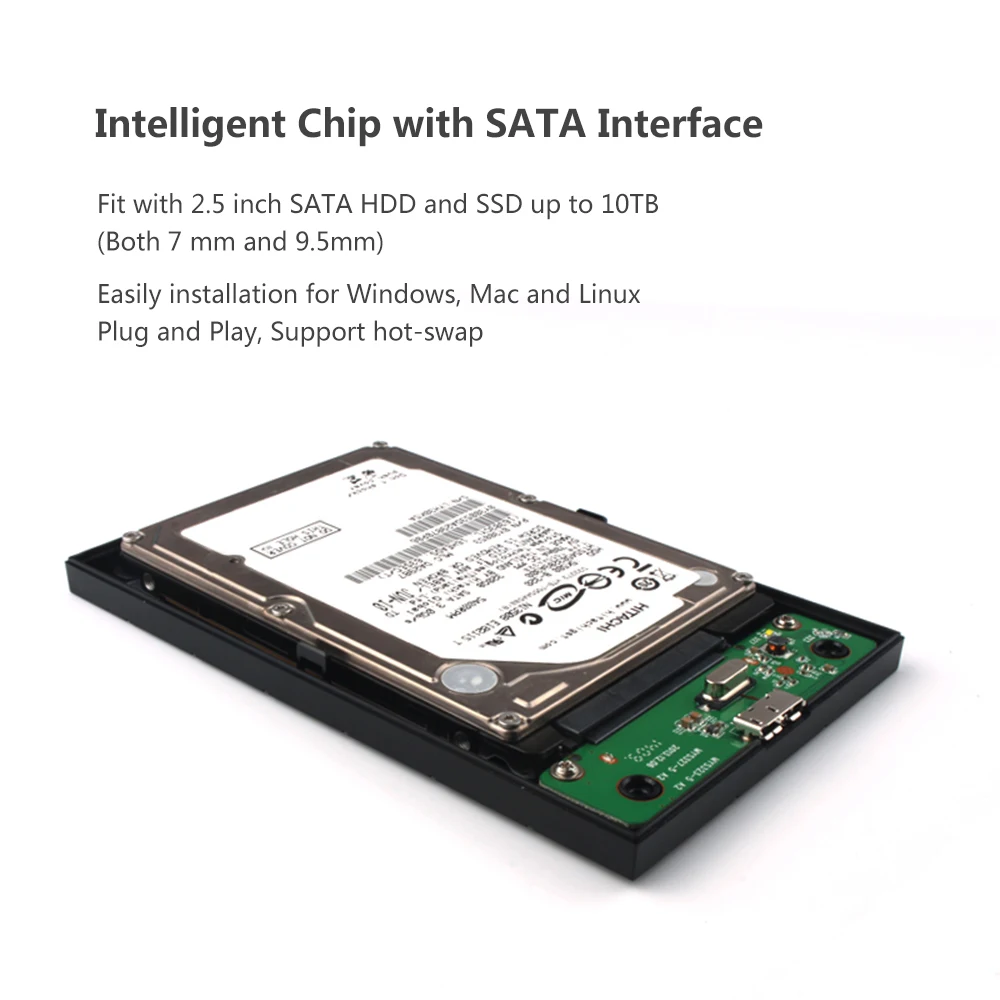 SSK HDD чехол 2 5 дюйма SATA к USB3.0 корпус SSD адаптер для Type C коробка жесткого диска