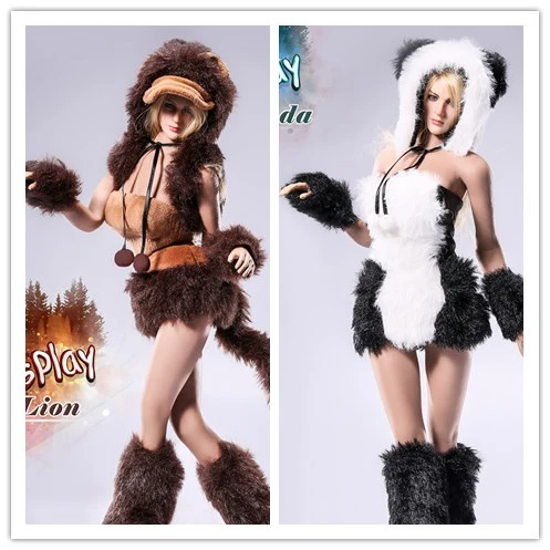 

[ESTARTEK] F30 1/6 Animal A COSPLAY Lion & B COSPLAY Panda Clothes Set for Phicen 12inch Action Figure DIY