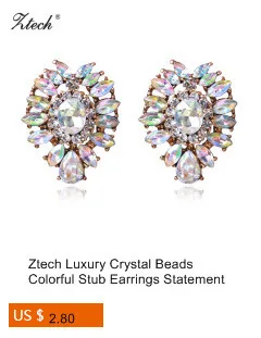 Ztech Pink Color Big Statement Crystal Earrings For Women Brincos Grandes New Arrival Fashionable Rhinestone Drop Earring