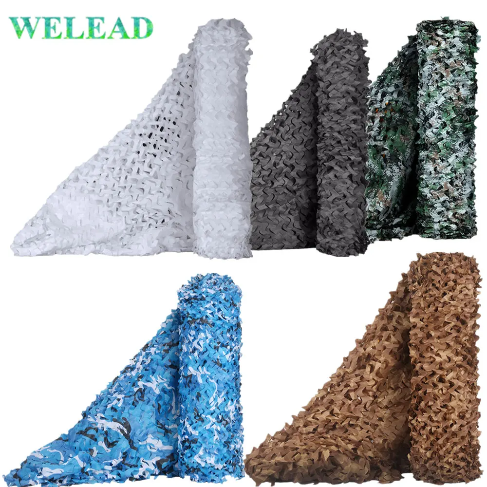 Military Camouflage Nets Black White Sand Blue Reinforced Hide Mesh Pergola Garden Shading Outdoor