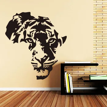 

Art design home decoration PVC African tiger wall sticker waterproof vinyl house decor animal decals for living room bedroom