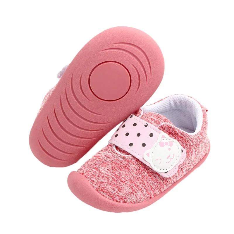 Весенняя обувь для новорожденных девочек, обувь для первых походов, мягкая хлопковая детская кроватка в горошек, нескользящая детская