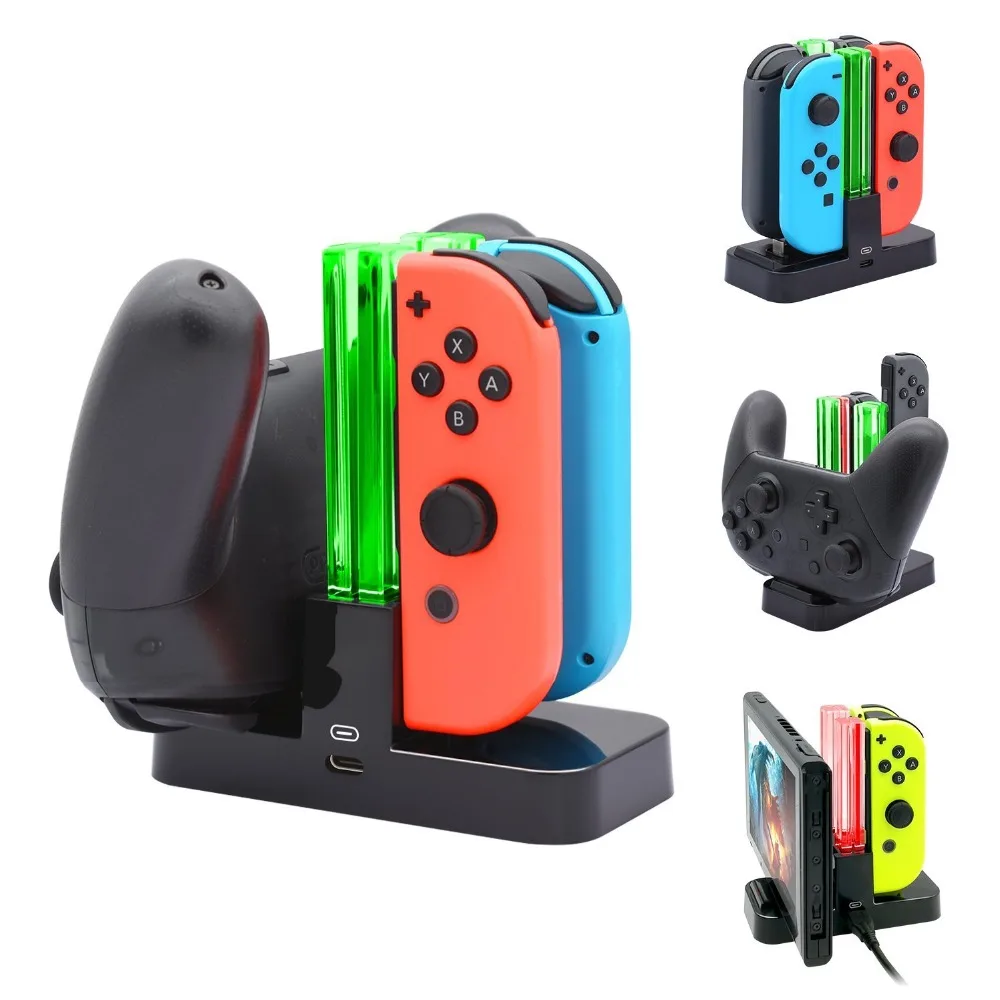 

Controller Charger for Nintendo Switch, Charging Dock Stand Station for Switch Joy-con and Pro Controller with LED Indicator