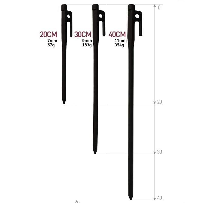 2 шт. кованая сталь палатки Ставки палатка колышек открытый навес гвозди тяжелых служебная палатка колышки с гальваническим покрытием