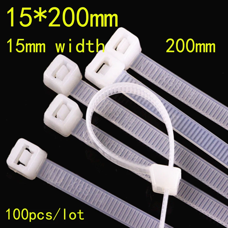 Colour 15mm Series Strong Cable Ties Plastic Nylon Binding Tie Optional Length 
