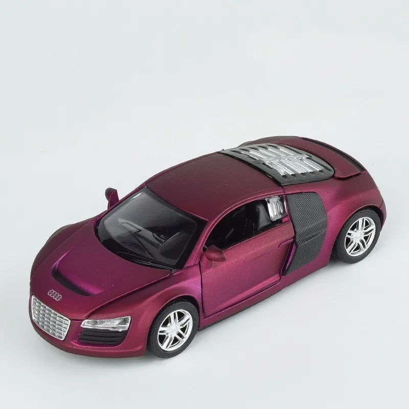 

1:32 Aud-R8 Alloy Metal Cars Model Music Pull Back Lighting & Sounds Car Miniatures Toys For Boys Children Hot Gifts Wheel