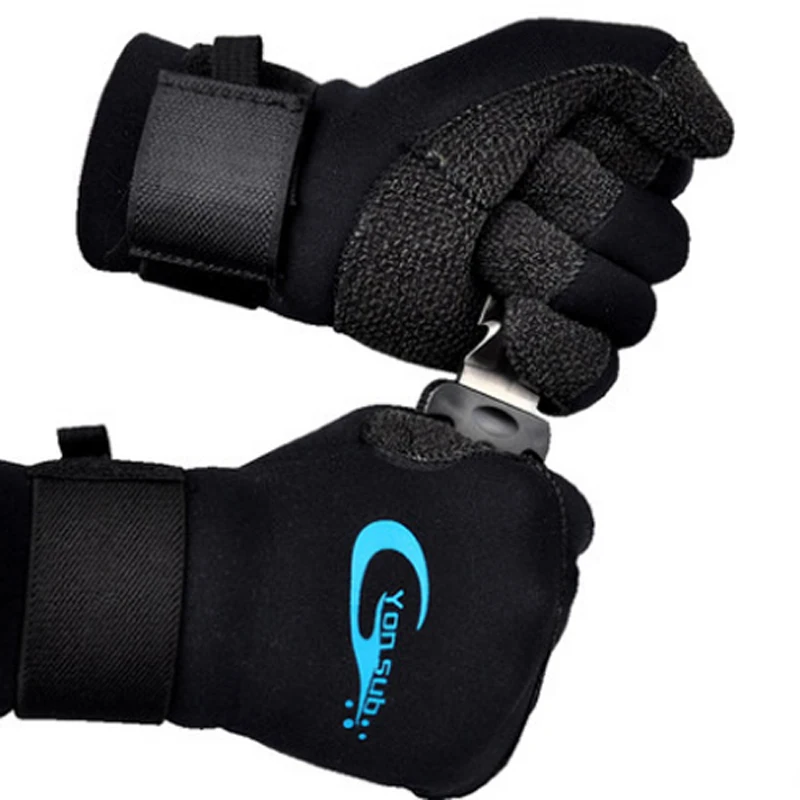 YONSUB scuba 3MM Kevlar Diving wetsuit Gloves For Underwater Hunting Non-slip Spearfishing Equipment Adjustable Black Gloves