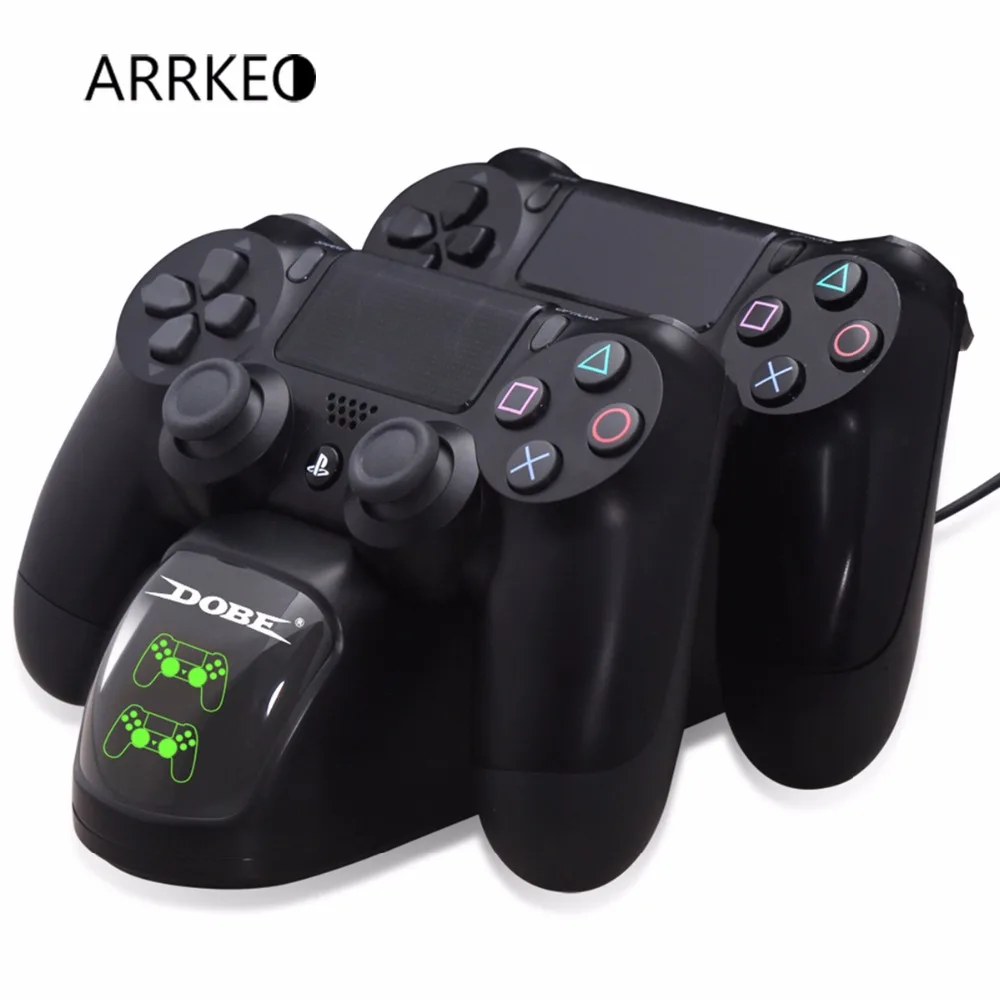 ARRKEO для PS4 & тонкий и Pro Беспроводной контроллер USB светодиодный двойной Зарядное