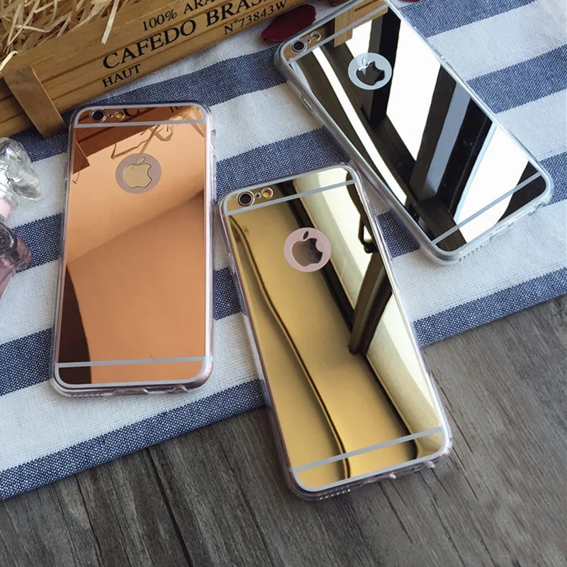 Goedkoop Fashion Soft Cover Case Voor iPhone 8 Plus Xs Max Xs Xr X SE 5 5 s 6 7 6 s Plus 8 Plus 7 Plus Spiegel Bling Gevallen Telefoon Protector
