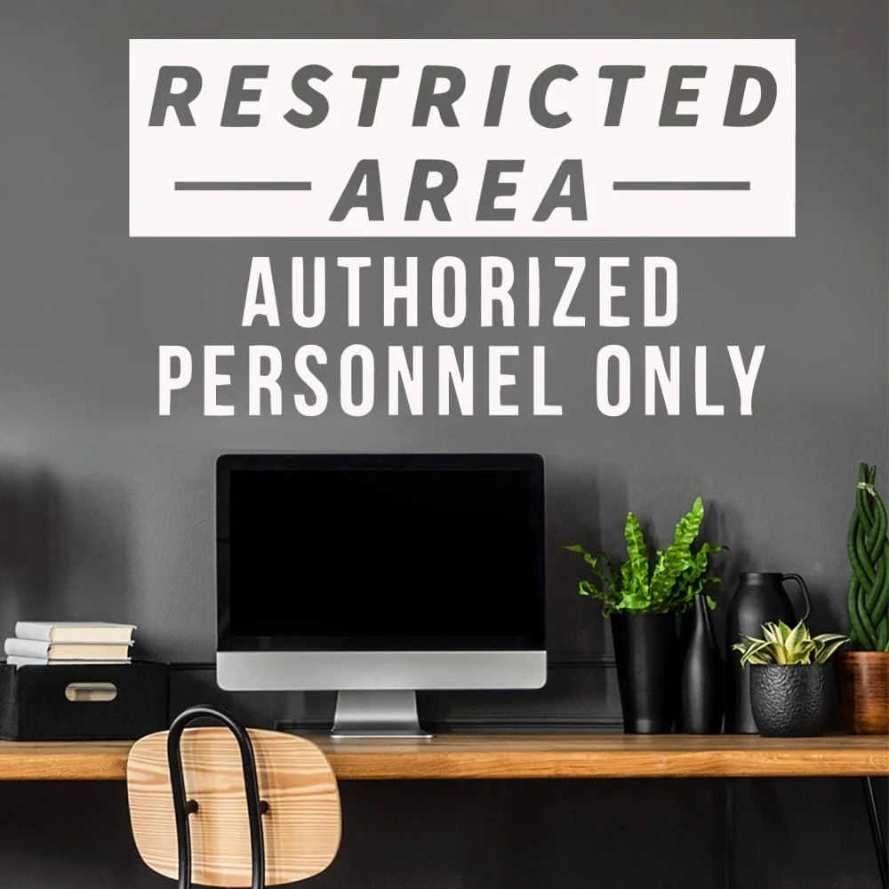

Cute authorized personnel only Wall Sticker Pvc Removable For Home Decor Decal Creative Stickers