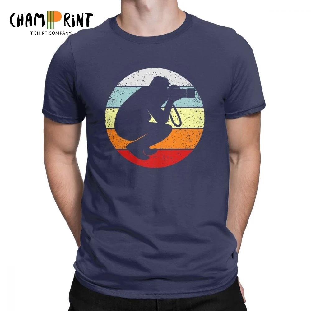 

Retro Photographer Men's T Shirt Funny Gift Ideas Tees Short Sleeve Crewneck Camera Vintage T-Shirt Cotton Graphic Clothing