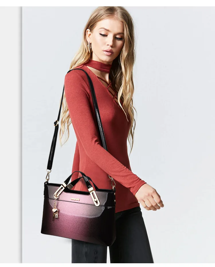 crossbody saco de alta qualidade couro patente