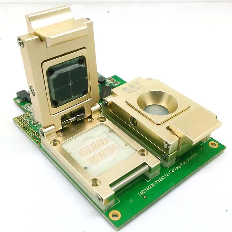 

BGA272 Alloy Clamshell Pogopin Test Fixture SSD Flash Test Solution SM2246EN Two In One Test Board For Smart Phone Date Recovery