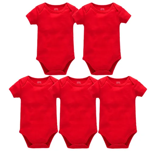 3PCS/lot 5PCS/lot 7PCS/lot 8PCS/lot Baby Boy Girl Clothes Short Sleeve Cotton Solid Baby Jumpsuit roupa de bebes Unisex Bodysuit - Цвет: 5HY2211