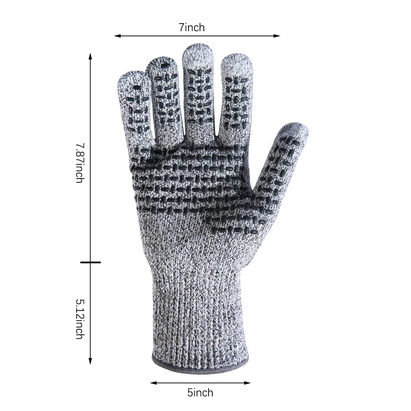 Устойчивые к порезам перчатки-Нажатие на экран пальцы-уровень 5 Защита рабочие перчатки с нескользящей Силиконовой, садоводство, кухня, Fishin