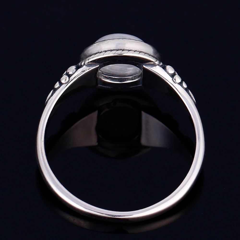 Nasiya тренд женские кольца с лунным камнем 925 пробы серебряные ювелирные изделия из лунного камня Повседневная жизнь свадьба юбилей помолвка подарки