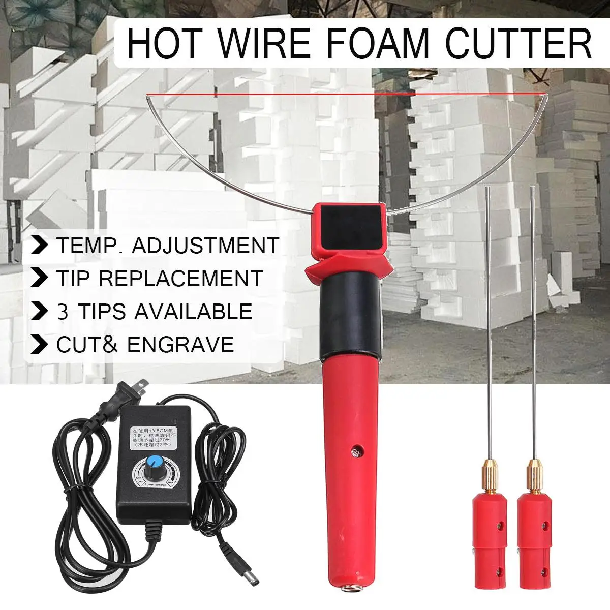 CT4543 3-in-1 Hot Wire Electric Foam Cutter Styrofoam Polystyrene Cutting Tool 