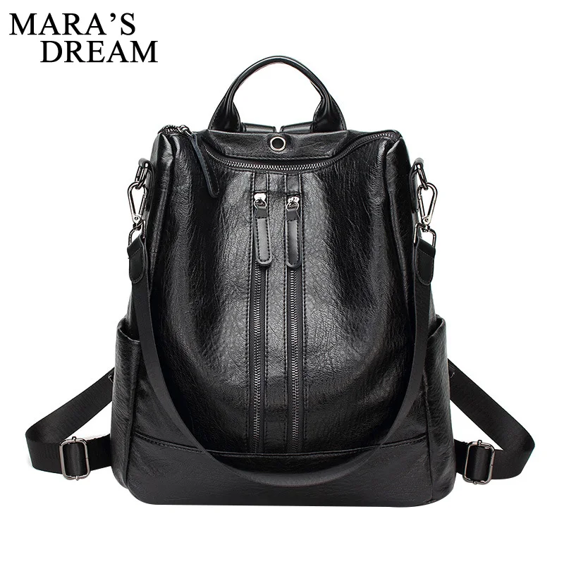 

Mara's Dream 2018 Women Backpack High Quality PU Leather Backpacks For Teenage Girls Female School Shoulder Bag Bagpack Mochila