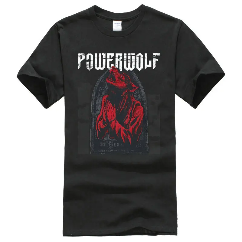 Create T Shirt Crew Neck Powerwolf Lupus Dei Black Casual Loose Short Sleeve Mens T Shirt Short