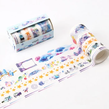 

5 Pcs/Lot Blue starry sky star washi tape DIY decoration scrapbooking planner masking tape adhesive tape kawaii