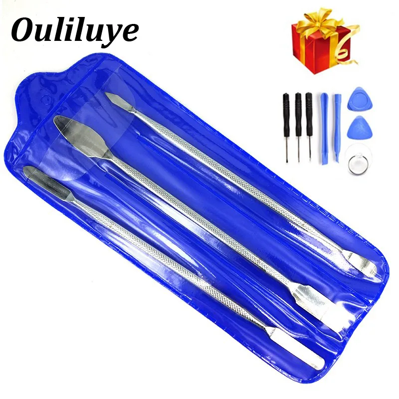 

3PCS Universal Metal Spudger Mobile Phone Repair Tools Opening Herramientas for iPhone Samsung Laptop Tablet Tool Set with Gifts