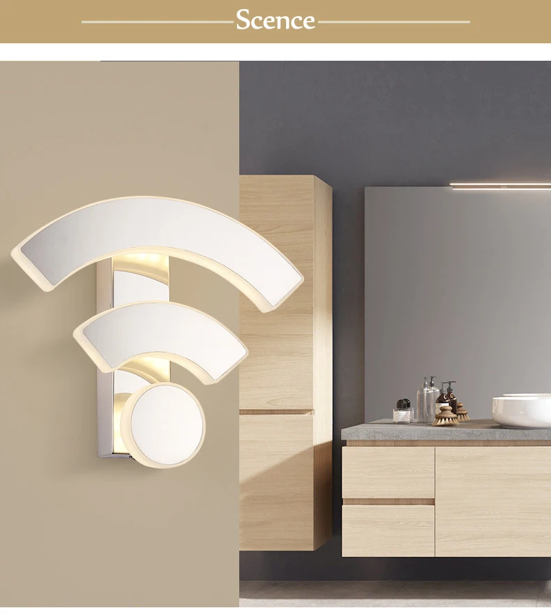 Креативный акриловый wifi настенный светильник бра wandlamp светодиодный современный прикроватный светильник для спальни ресторант КТВ крыло отеля коридорные огни