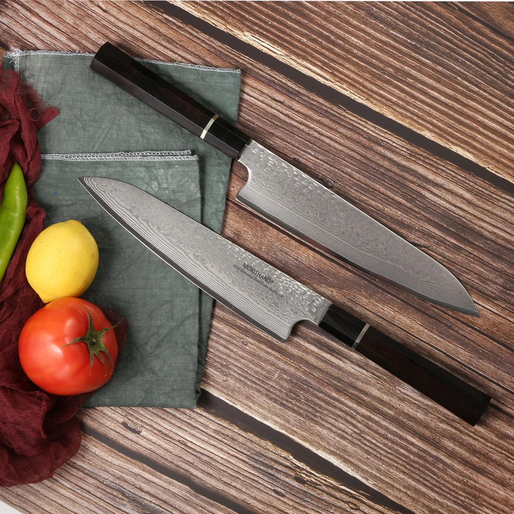 Кухонный нож Mokithand из дамасской стали, 9 дюймов, японские кухонные ножи VG10, профессиональный Японский стальной нож для мяса рыбы для дома