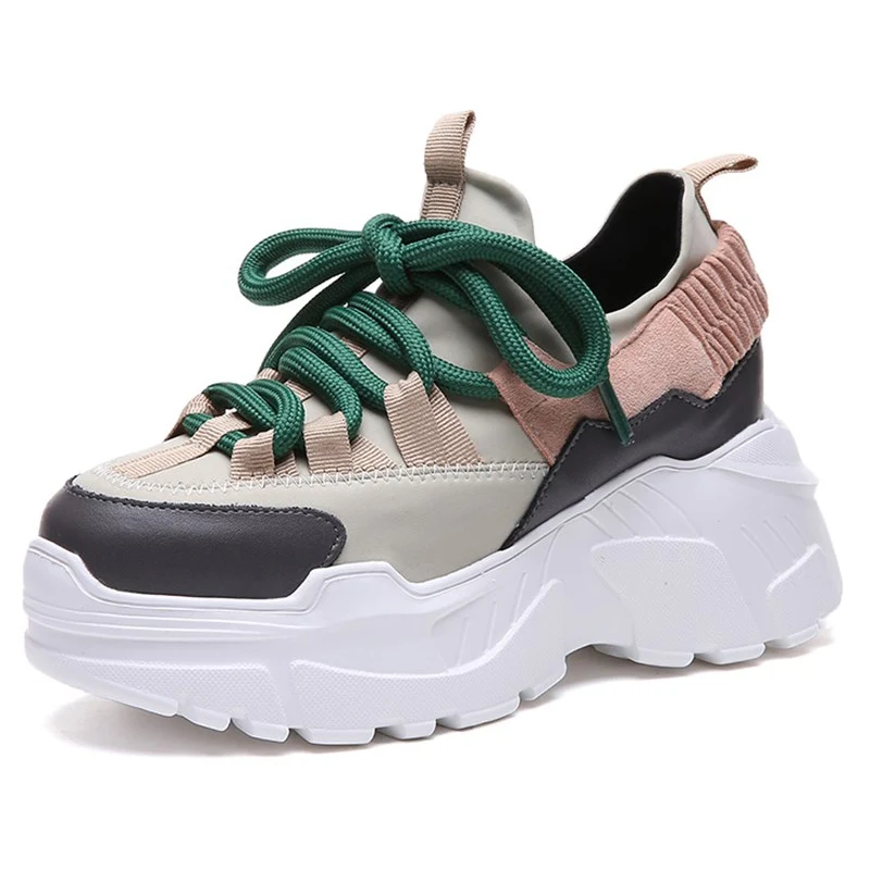 

Women Platform Sneakers Women Stylish Thick Sole Women Shoes Height Increasing 8 CM Chunky Shoes Woman Chaussures Femme