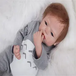 SanyDoll см 22 дюймов 55 см силиконовые куклы reborn, прекрасный серый сиамские куклы фестиваль подарки для подарки на день рождения