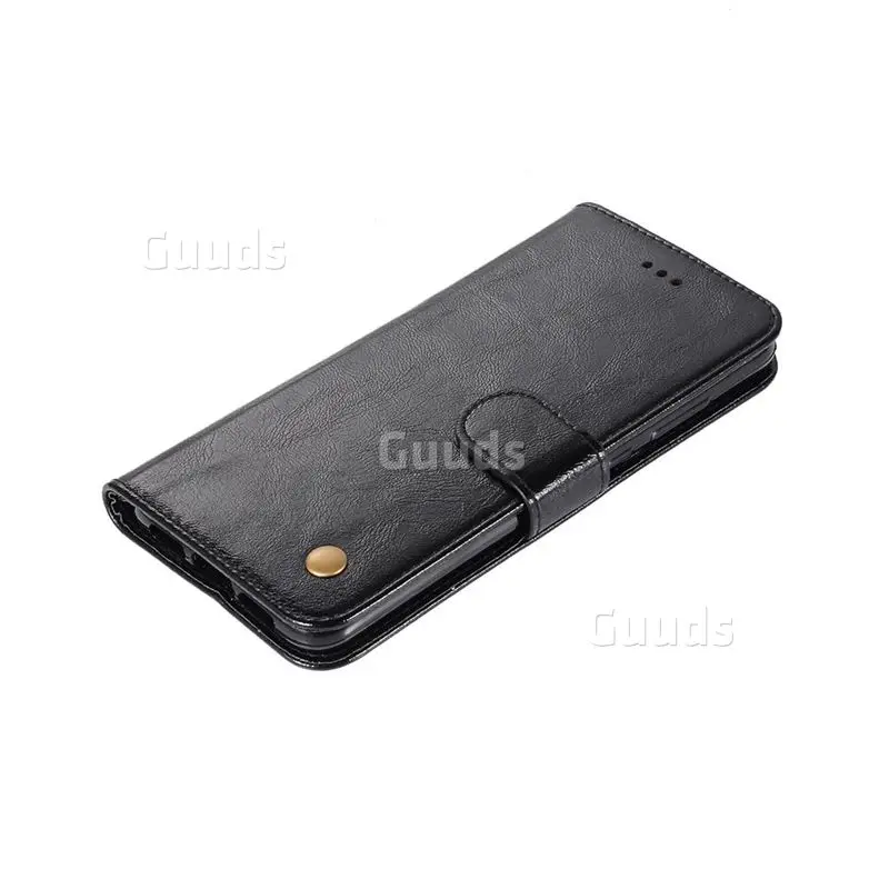 Luxury Retro Leather Wallet Case for Huawei P20 Pro - Black