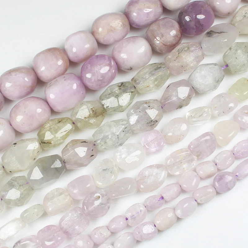 

Natural 4-12mm Kunzite Stone Irregular/ freeform beads, DIY Jewelry Making, pendant,necklace