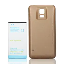 7000mAh Extended Spare Battery for Samsung S5 Phone Bateria +Gold Back Cover Case for Galaxy S5 i9600 Phone Replacement Batteria