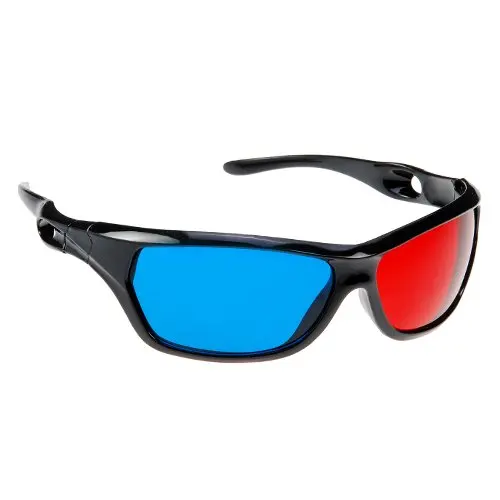 2Pcs Red Blue 3D Plastic Glasses for 3D Movie Game Red for Left Blue for Right