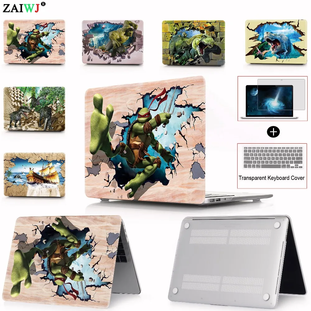 ZAIWJ Новый чехол для ноутбука Apple MacBook Touch ID Air Pro Retina 11 12 13 15 MAC 3 4 с сенсорной панелью +