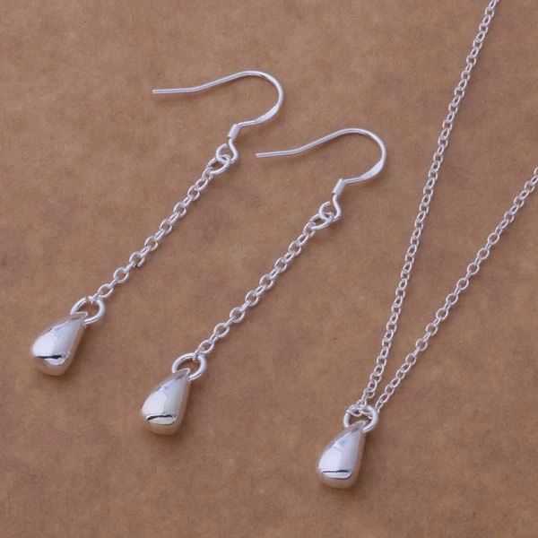 

Silver plated r Jewelry Sets Earring 173 + Necklace 681 /anoajeva dmmamdta AS090