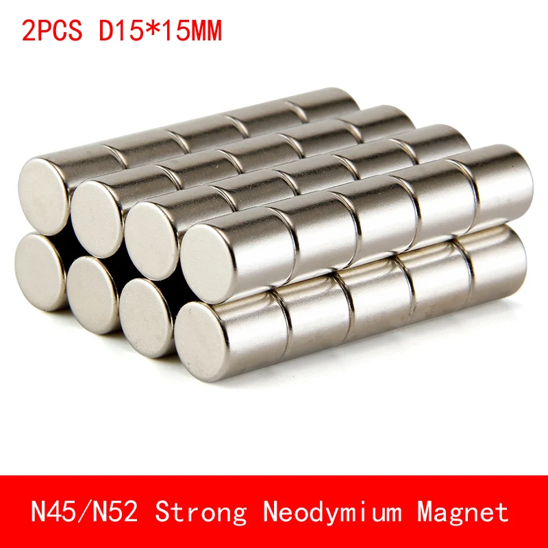 2PCS N45 N52 round D15x15mm Super powerful neodymium N52