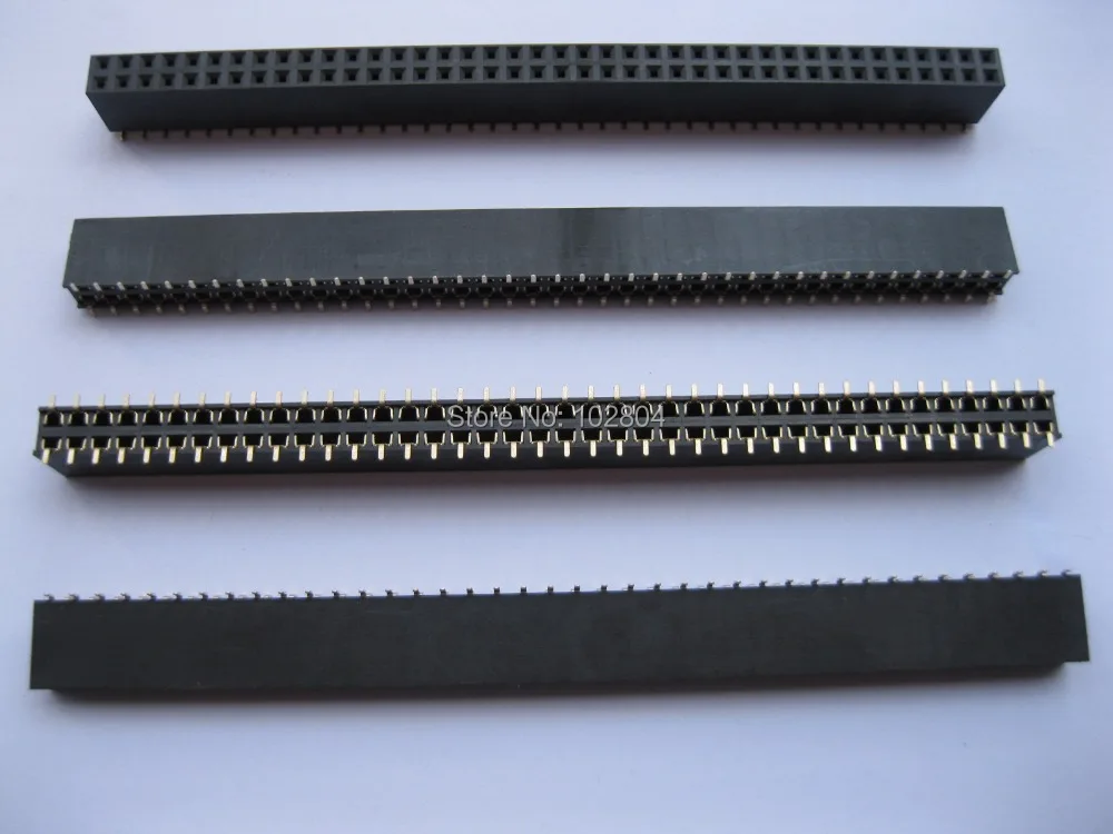 

Gold Plated SMT SMD 2.54mm 2x40 80pin Breakable Female Pin Header Connector Double Row Strip 10 pcs