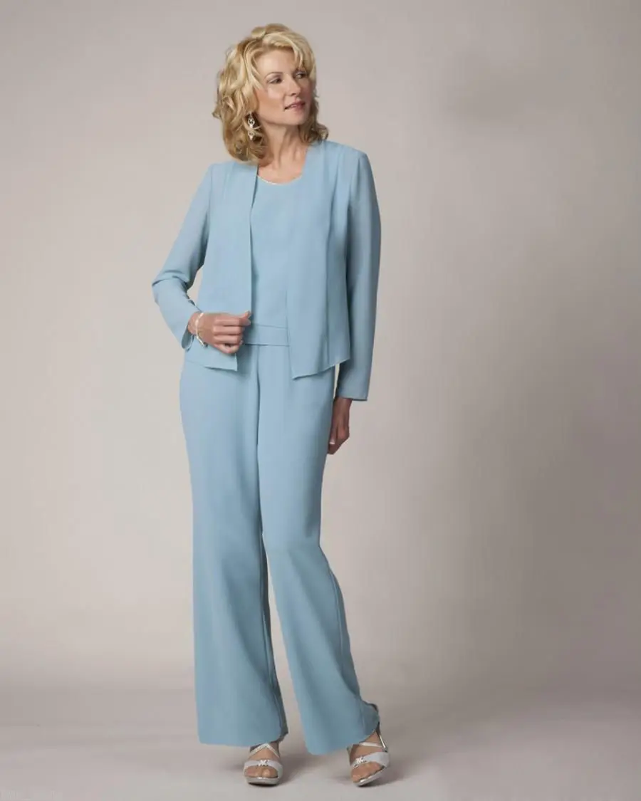 Plus Size Three Pieces Chiffon Mother Of The Bride Pant Suits 2016 Plus Size Three Pieces Chiffon Mother Of The Bride Pant Suits 2016 New Style Wedding Guests Dress Suit In