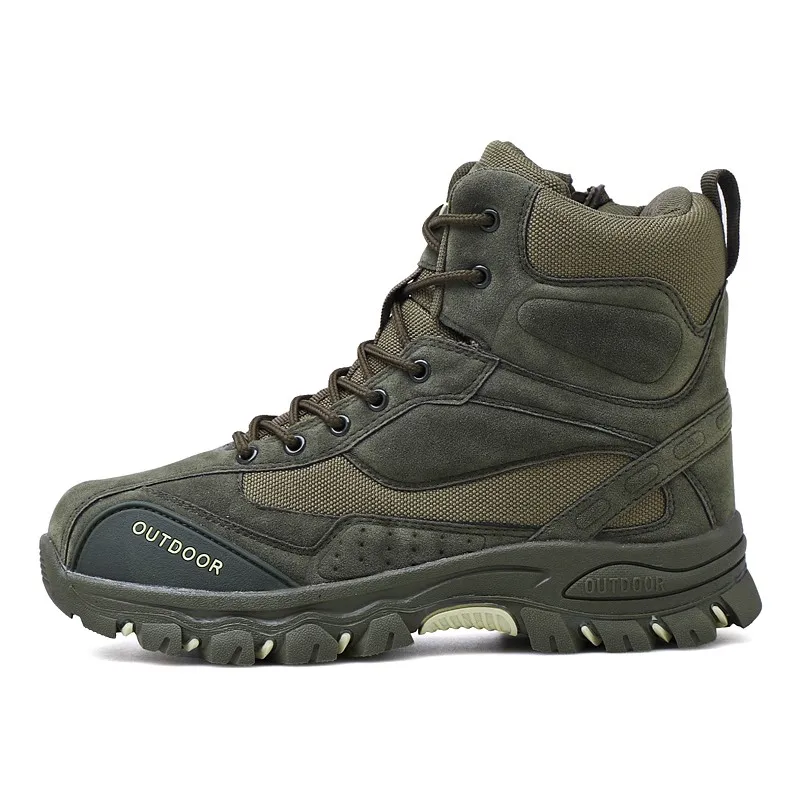 Professional Men DELTA Tactical Hiking Boots Waterproof Breathable Combat Military Boots Camping Hiking Shoes Men Sport Sneakers - Color: Army green