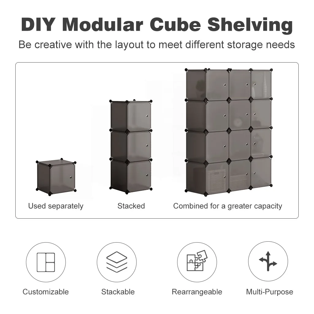 LANGRIA 12 Cube шкаф блок для хранения Организатор детей штабелируемые пластиковые